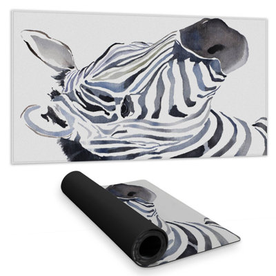 Watercolor zebra - 15.75"x31.50" Desk mat