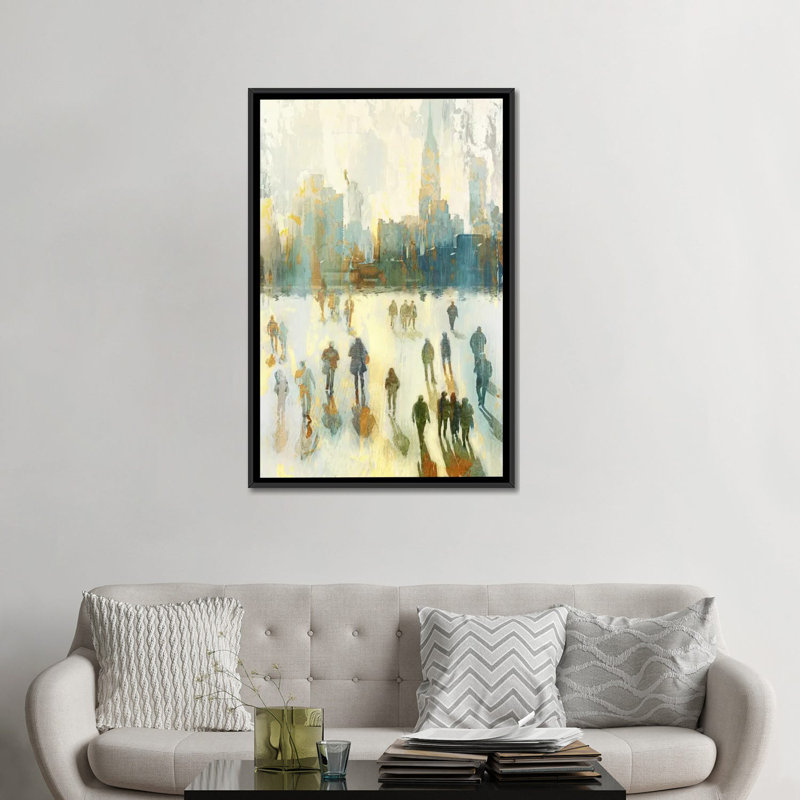 « ny shadows i », impression sur toile, H 26 po x l 18 po x P 1,5 po, Toile avec cadre noir, Pas de tapis