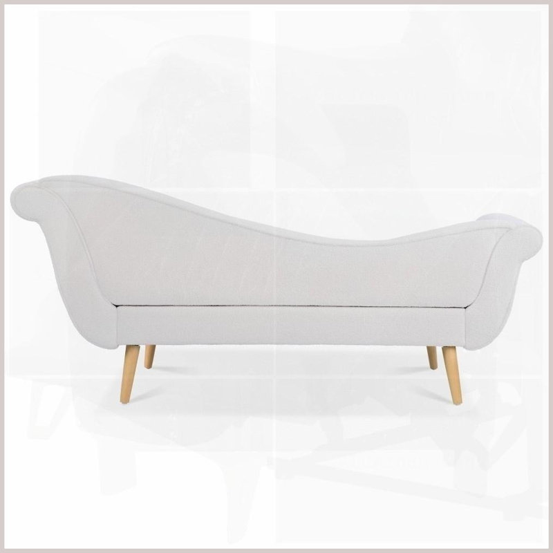 Chaise longue de style traîneau classique avec accoudoirs à volute de l 68 po, idéale pour le salon et le balcon