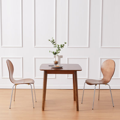 Kazmirci 2 - Person Solid Wood Top Modern Four Leg Dining Table Set