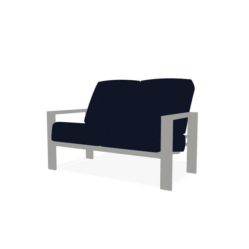 Causeuse Larssen, Toile bleu marine Sunbrella®, Neige
