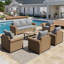 7-person Outdoor Patio Rattan Sofa