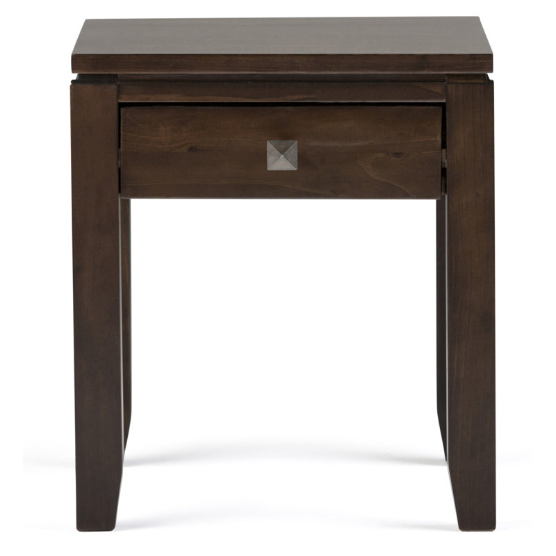 Cosmopolitan Compact Mahogany End Table with Storage Drawer