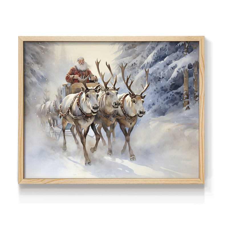 «Chirstmas Art» - CECLXV III - Reproduction encadrée - Restickable, H 11 po x l 14 po, Naturel