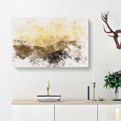 Layers of Mountain Watercolour - Wrapped Canvas