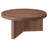 36" Wide Round Coffee Table with Fluted Base — Satin Walnut Scandinavian MDF Center Table for Living Room | Holm-203608632-261653710