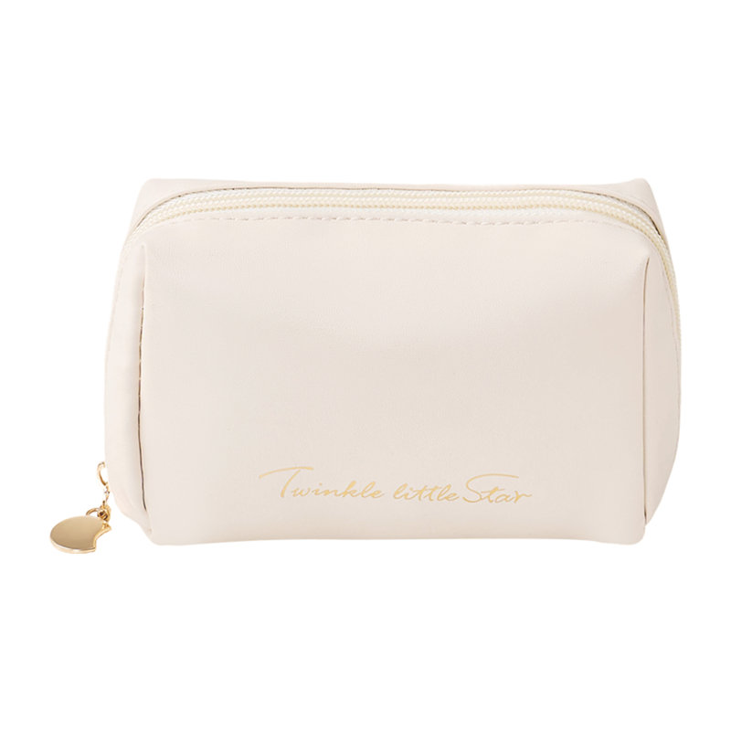 PU Leather；Nylon Zipper Makeup Organiser, Ivory