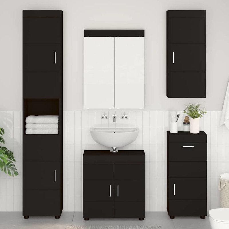 Vanity & Mirror Set, Black