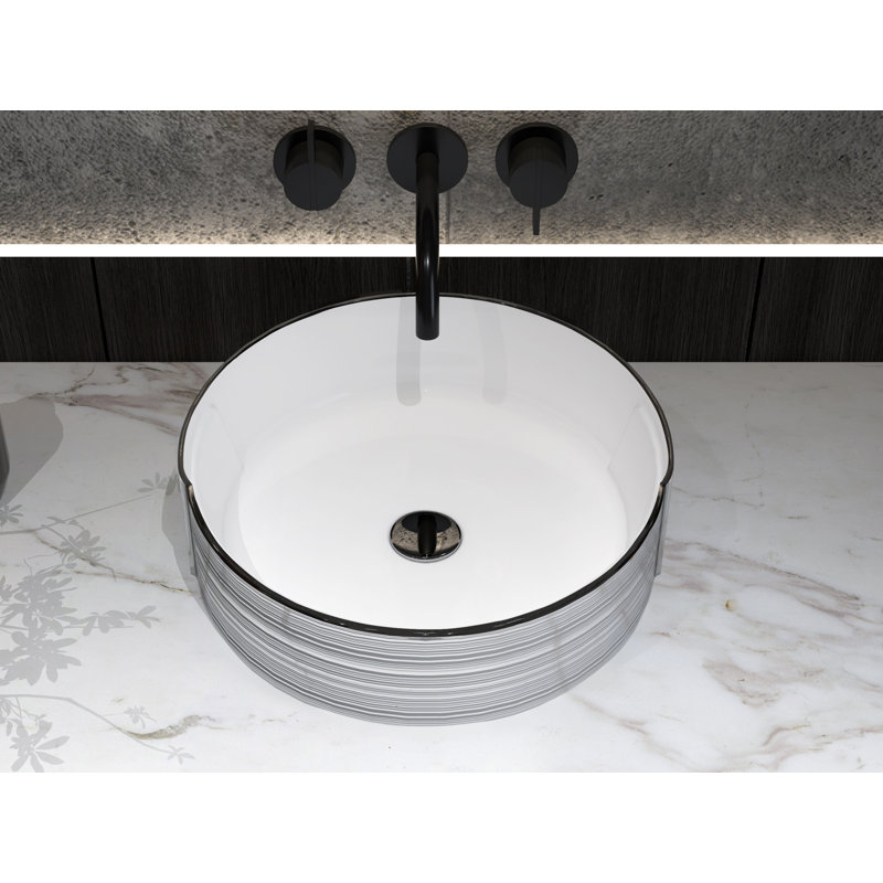 Blue Elephant 425.5mm L x 425.5mm W Circular Sink, Silver Stripe