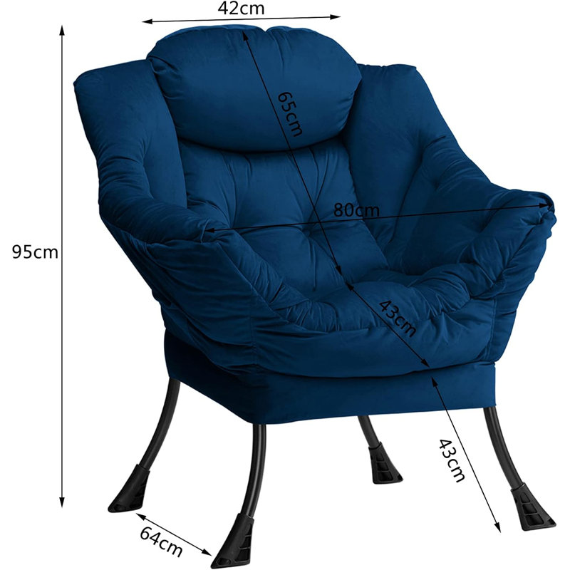 Armchair Accent Chair Lazy Chair, Dark Blue
