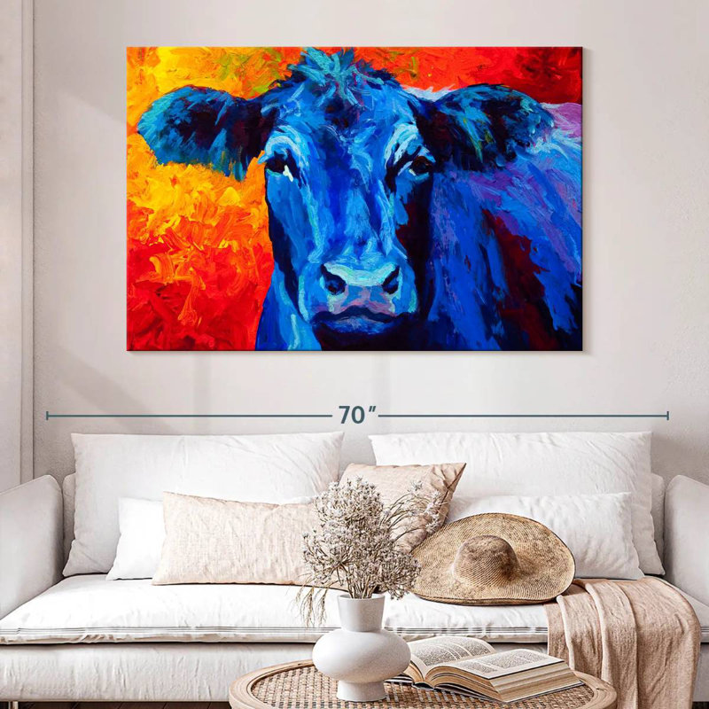 Brampt Blue Cow, 34" H x 51" W