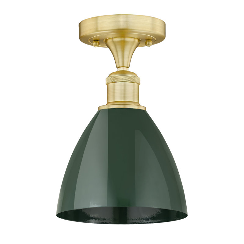 Plafonnier semi-encastré Riegelsville, Or satiné, Vert