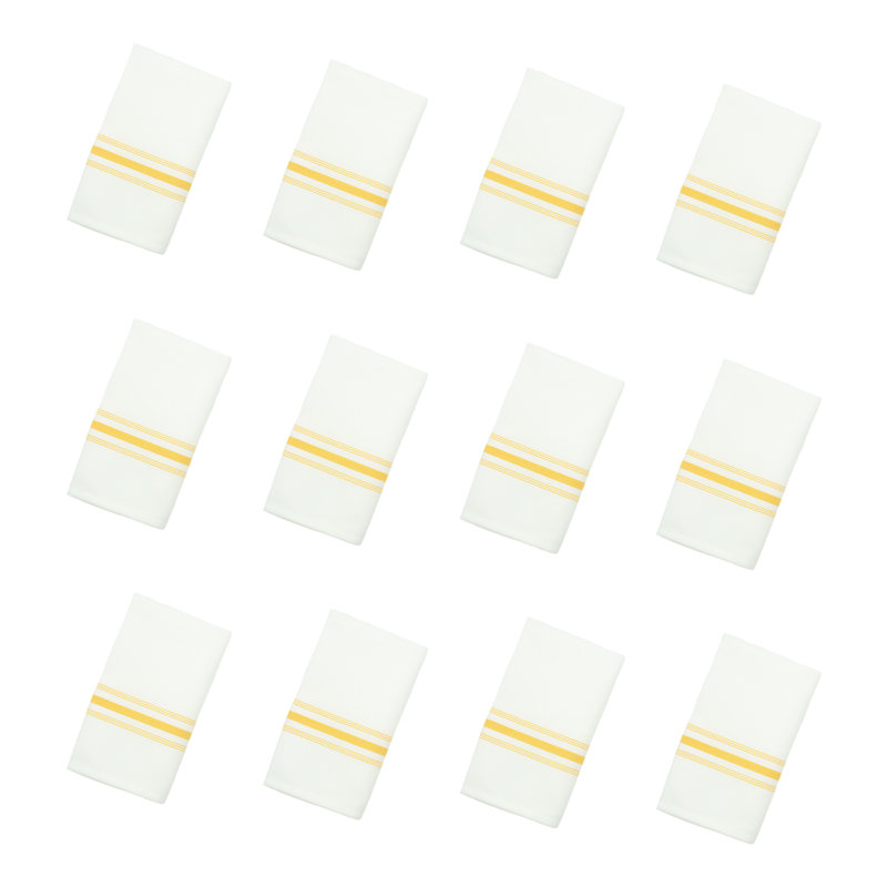 Polyester Striped Rectangle Napkin, Gold