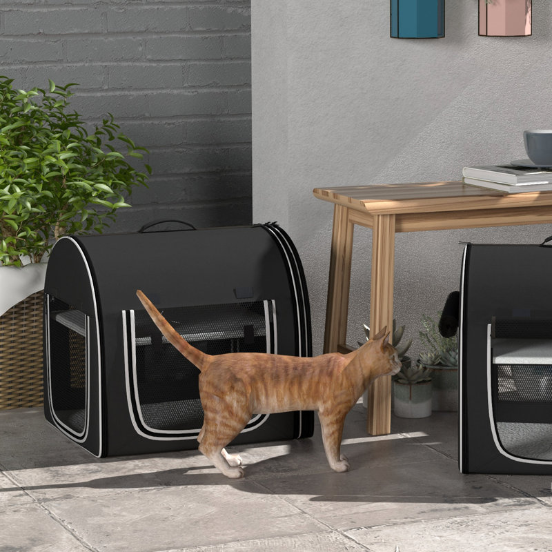 Tucker Murphy Pet™ 39" Portable Soft 2 Sided Pet Cat Carrier w/ Divider, Black