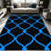 1PC Bright Blue Curved Geometric Trellis area rugs for Living Room, Soft and Comfortable, Suitable for all seasons, easy-to-maintain, machine washable Indoor floor mat, Under Table Farmhouse suitable for dining table, bedroom, entryway, patio,