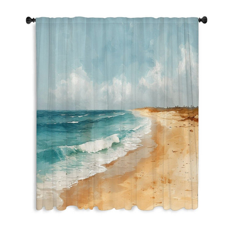 Rideau transparent en polyester Hosea, L 53 po x L 87 po
