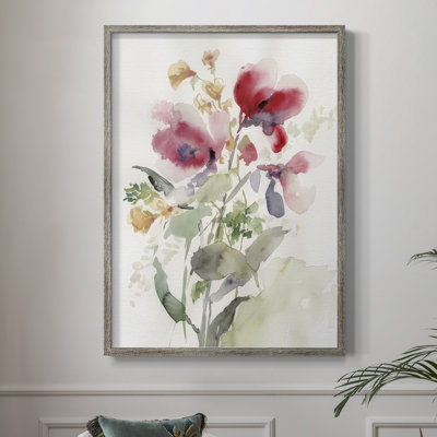 Rose Madder Botanical I Framed Print - Solid Wood