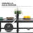 Suoa Patio 7-Piece Wicker Iron Dining Set with 1.57'' Umbrella Hole, Black-302682090-302682091