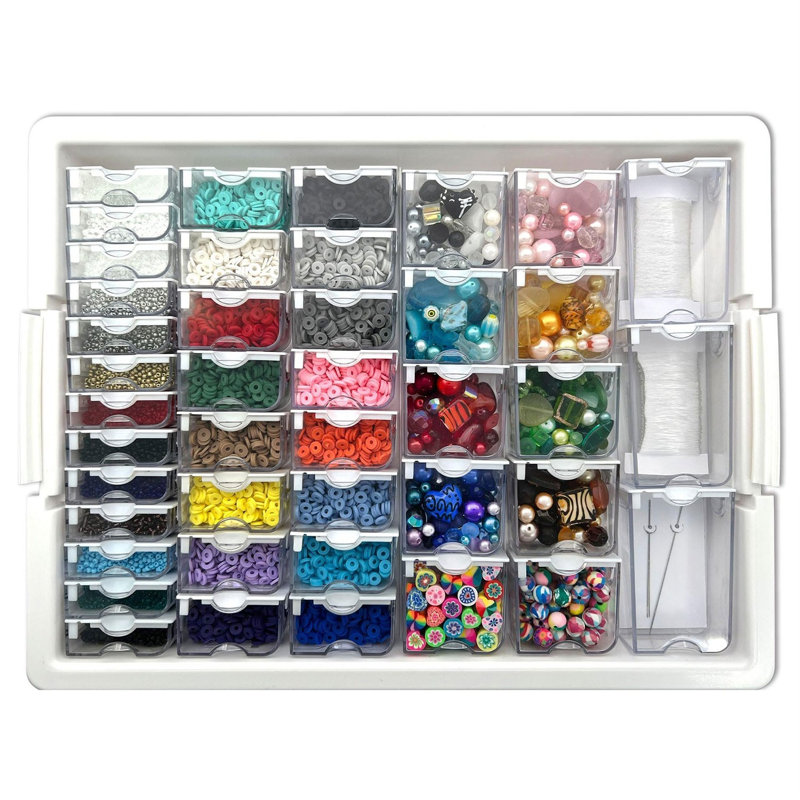 42 Grids Clear Plastic Bead Organizer Small Items Storage Containers