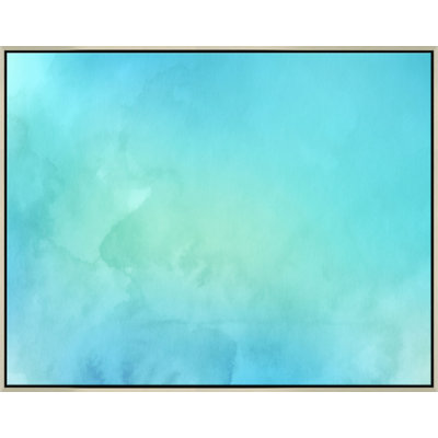 «Blue to Green Abstract Wash», reproduction sur toile