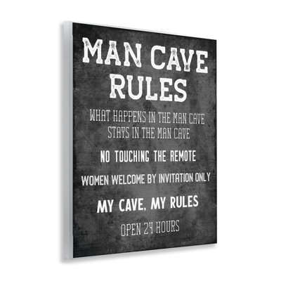 My Man Cave Rules Wall Plaque Art by CAD Designs