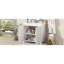 Meuble-lavabo de 36 pouces de largeur avec lavabo, structure en bois massif, charnières à fermeture en douceur et poignées dissimulées pour une structure minimaliste de style blanc rétro, des portes, une tablette ajustable et un espace personnalisé-513966198-513966193