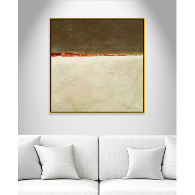 Orange Horizon I by Renate Holzner - Floater Frame Print on Canvas