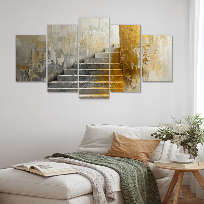 «Urban Silence Stairs To Heven I» - art mural Silence - ensemble d'art mural industriel diamant