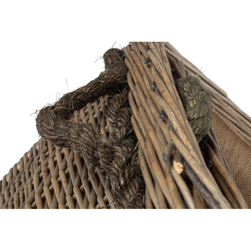 Lexi 2 Piece Wicker Rope Handled Lined Log Basket Set
