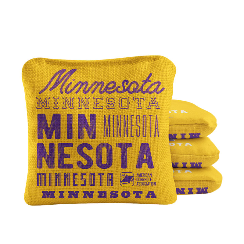 Minnesota, football, rétro, Gameday, Synergy Pro, sacs de cornhole, Jaune