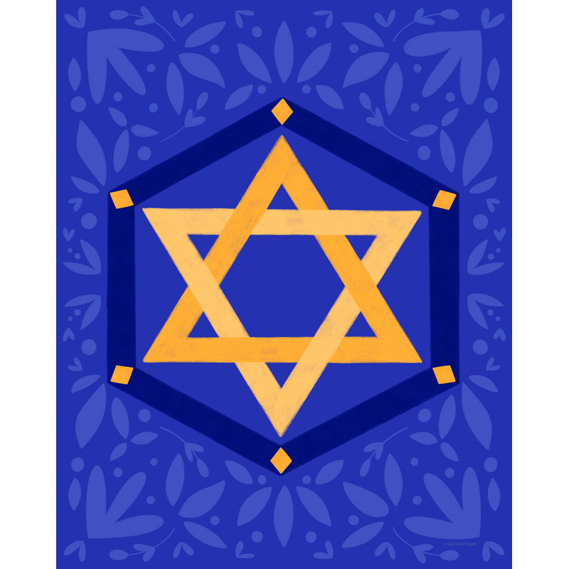 Blesse Star Of David - reproduction sur toile tendue, H 18 po x l 12 po