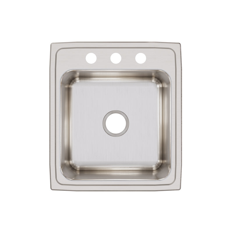 Évier de cuisine à montage sur plan L 19 po x l 19,5 po Lustertone, 3 trous