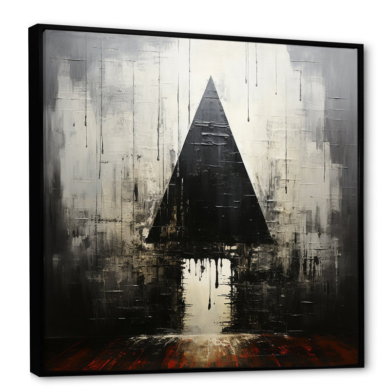 «Black and White Judaism Minimalisme», impression sur toile, Cadre flottant noir, H 16 po x l 16 po x P 1 po