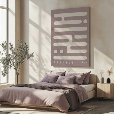 Warm Taupe Bauhaus Minimalist Circuitry II Wrapped Canvas, 