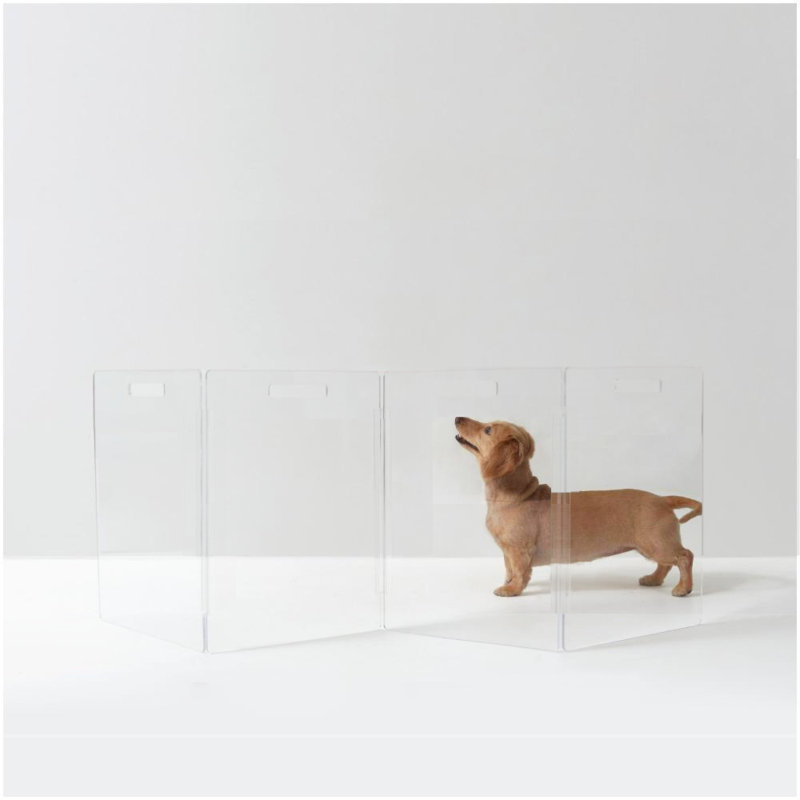 Clear Zig Zag Pet Gate, 4-Panel , Low 