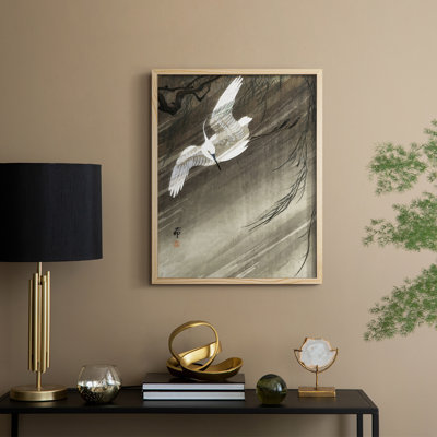 Koson's Flying Herons II Framed Print - Solid Wood