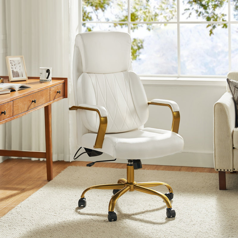 Fauteuil de direction ergonomique et inclinable Sofiane, Ivoire