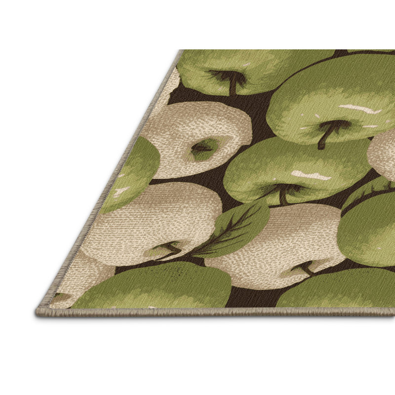  Tapis lavable avec pommes et crème anglaise, Rectangle 4pi x 6 pi