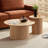 Set Of 2 Round Side Table And Coffee Table Circle Small Accent Table For Living Room Mid Century Circle Table Oak
