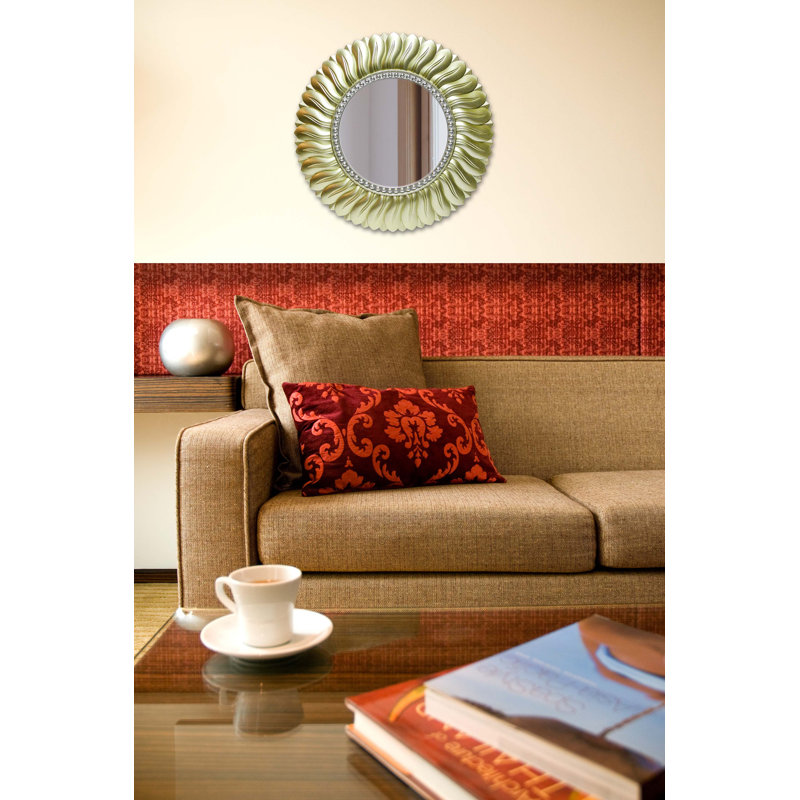 Miroir mural rond en plastique Chappory Mirror 21,5 po, Or