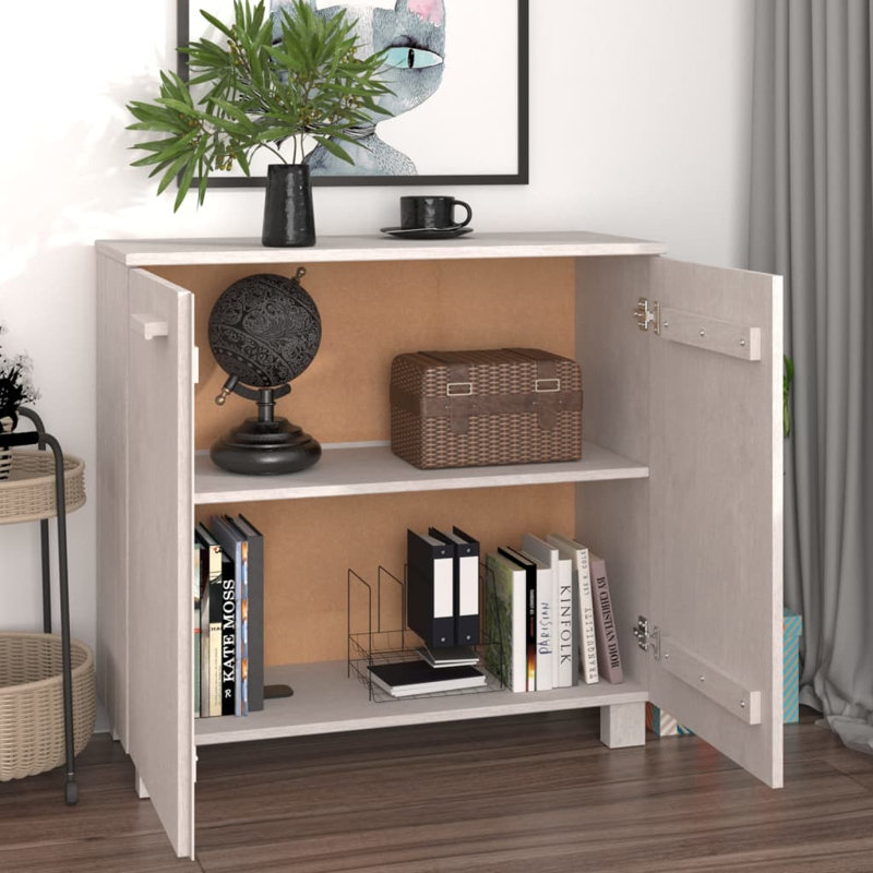 Hamar Sideboard Buffet Cabinet for Living Room Kitchen HAMAR Solid Wood Pine, White