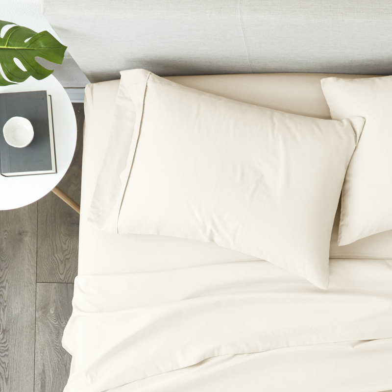 Ivory Hypoallergenic Cotton Polyester Standard Pillowcase Set