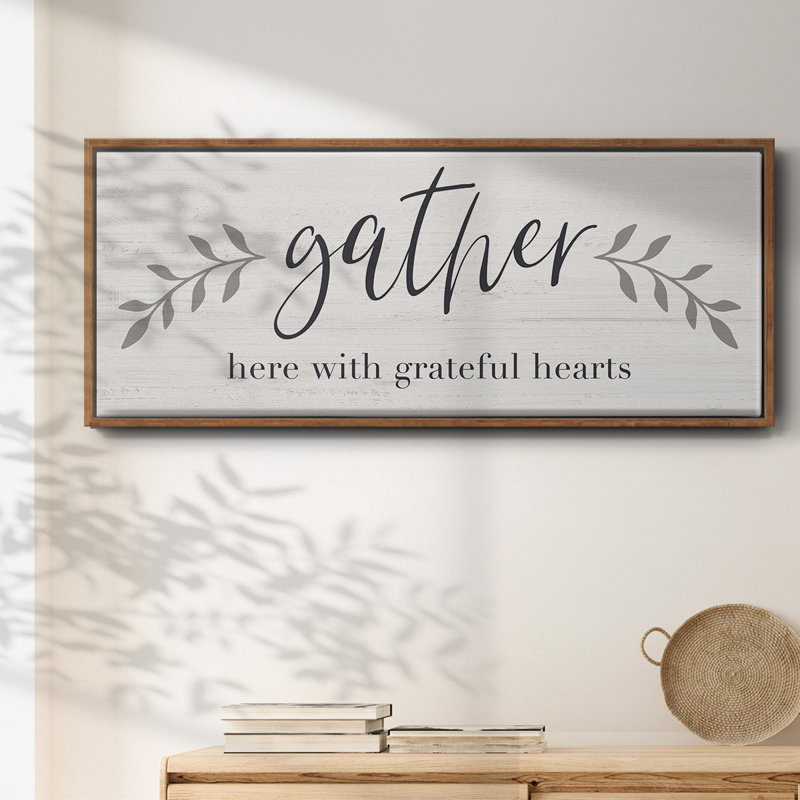 Grateful Hearts- Framed Canvas, 8" H x 20" W