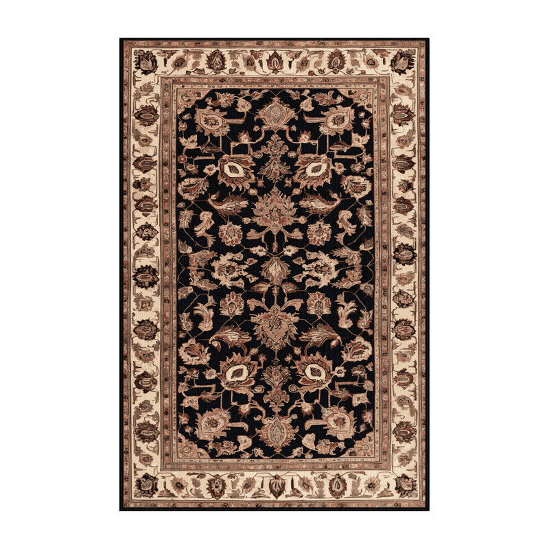 Machine Washable Persian Brown Area Rug