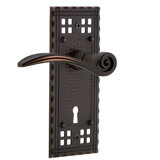 Craftsman Plate Passage (Hall & Closet) with Decorative Keyhole and Swan Lever