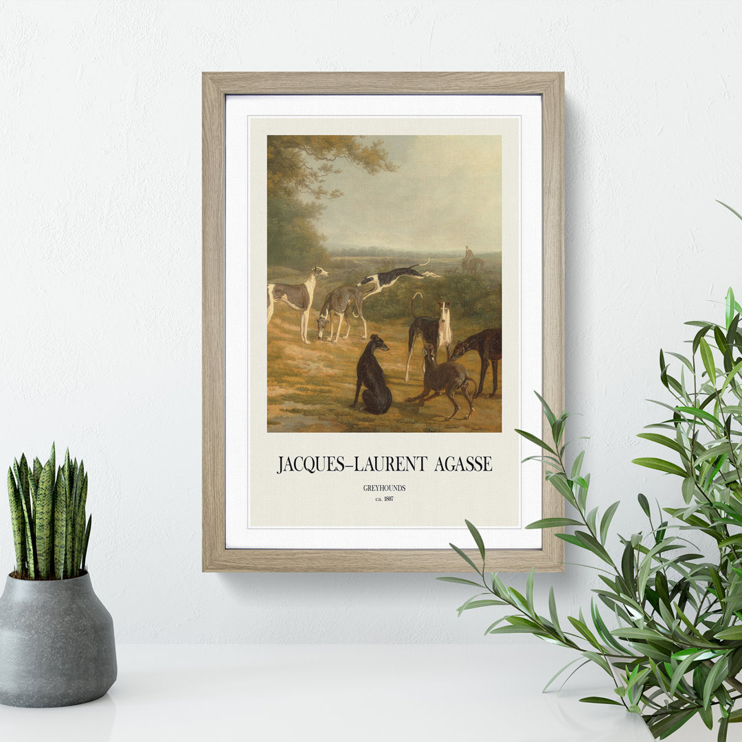 Nine Greyhounds Vol.1 by Jacques-Laurent Agasse - Picture Frame Painting