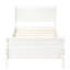 Lit plateforme simple blanc en bois massif avec tête de lit et tête de fabrication
