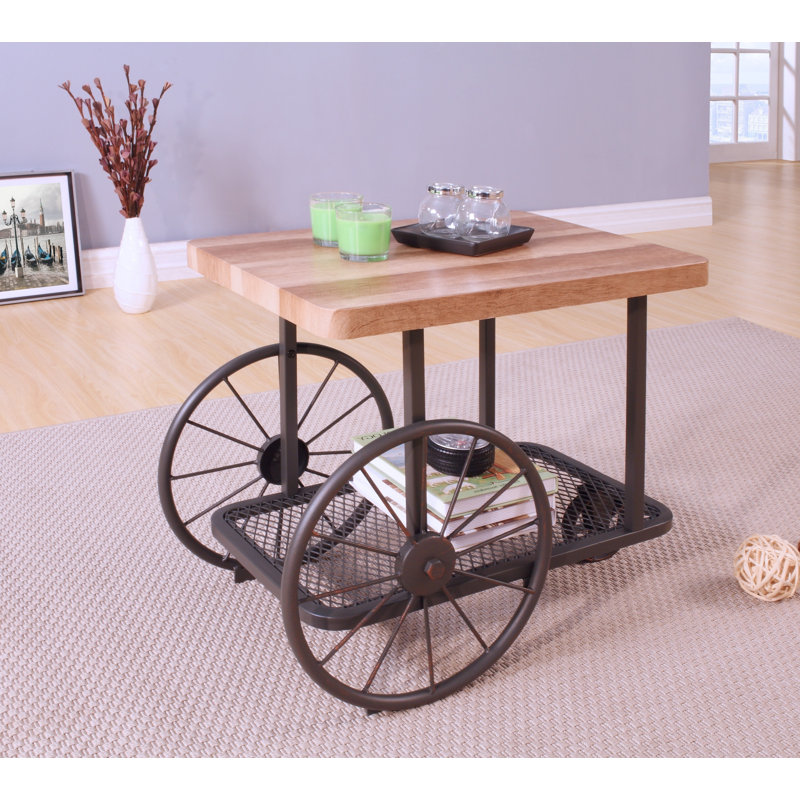 Table de bout, chêne et gris antique