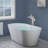 Topcraft Single Handle Floor Mounted Freestanding Tub Faucet with Handheld Shower, Brushed Nickel-69763906