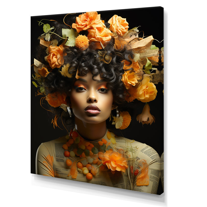 Cantaloup Cantos Portrait de femme, Toile tendue, 44" H x 34" W